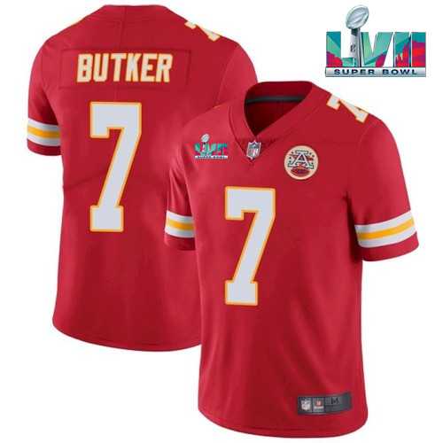 Men & Women & Youth Kansas City Chiefs #7 Harrison Butker Red Super Bowl LVII Patch Vapor Untouchable Limited Stitched Jersey->kansas city chiefs->NFL Jersey